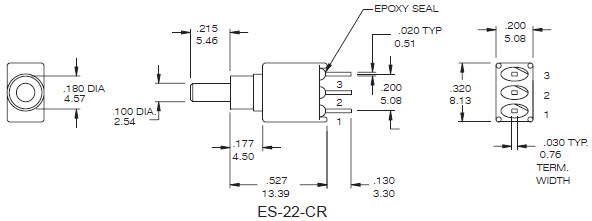 Interruptores de botón pulsador ES-22