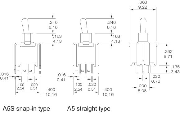 Interruptores de alternância ES-5-A5