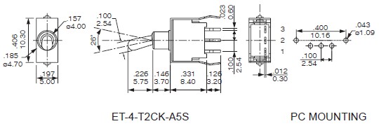 Interruptores basculantes ET-4-A5S
