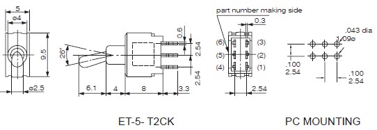 Interruptores basculantes ET-5-C