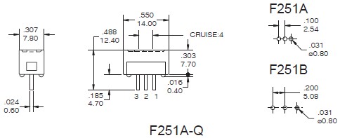Interruptores deslizantes F251A