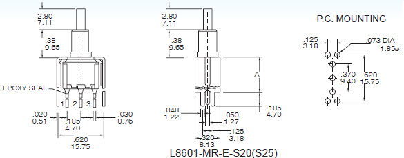 Interruptores de botão de pressão L8601-S20