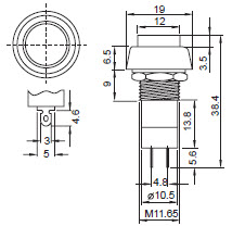 Interruptores de botão de pressão R18-25A