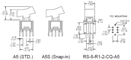 Interruptores basculantes RS-5-A5