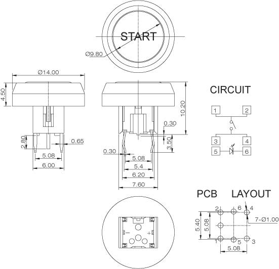 Interruptores Táteis SPL6D-B2-D