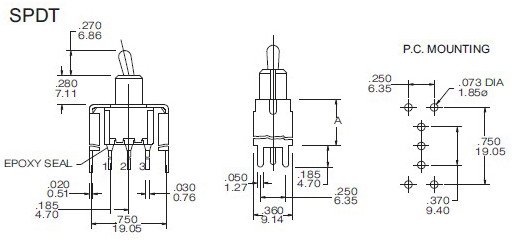 Interruptores basculantes T8013-S35