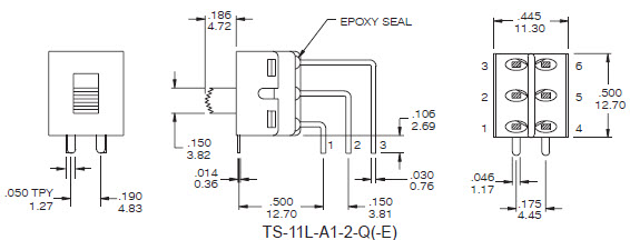 Interrupteurs à glissière TS-11L