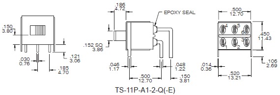 Interruptores deslizantes TS-11P