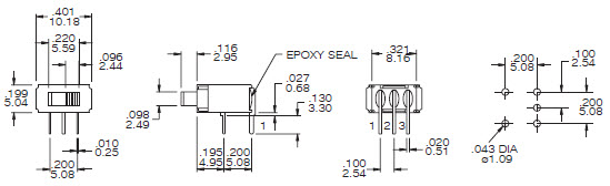 Interruptores deslizantes TS-6S/TS-6AS