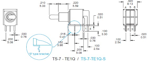 Interruptores de alternância TS-7