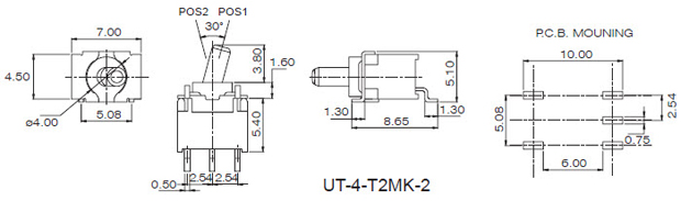 Interruptores basculantes UT-4-M