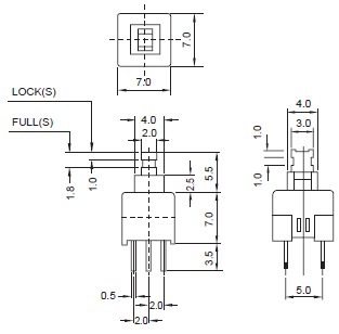 Interruptores de botão de pressão 807A-809A