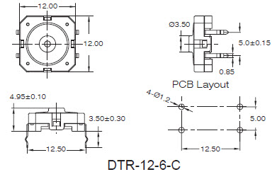 Tastschalter DTR-12-6-C