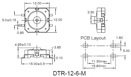 Tastschalter DTR-12-6-M