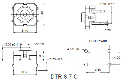 Tact Switches DTR-8-7-C