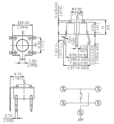 Interruttori tattili ELTSG-6