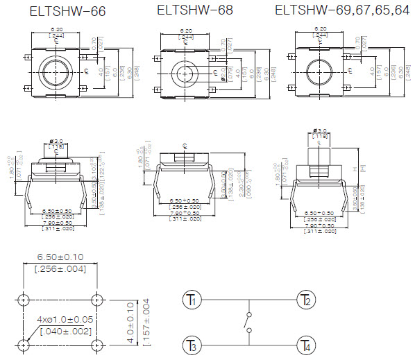 タクトスイッチ ELTSHW