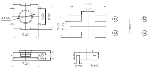 Interrupteurs tactiles ELTSL-6