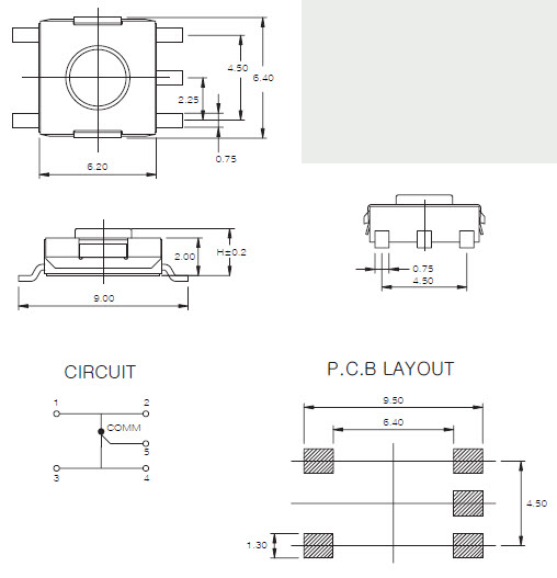 Interrupteurs tactiles ELTSMC-6