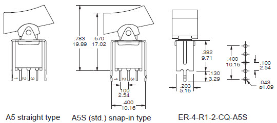 Interruptores basculantes ER-4-A5