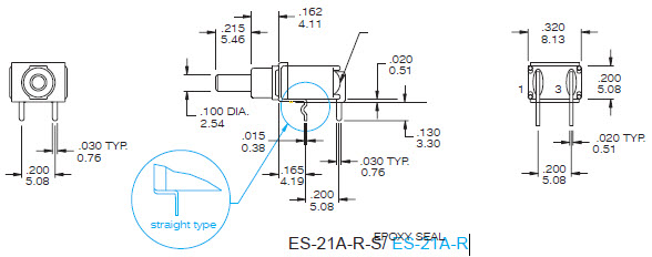 Interruptores de botão de pressão ES-21A