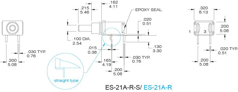 Interrupteurs à bouton-poussoir ES-21A