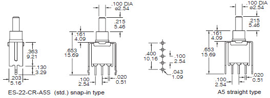 プッシュボタンスイッチ ES-22-A5