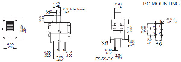 Slide Switches ES-5S-C