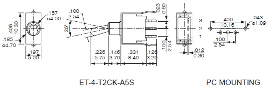 Interruptores de alternância ET-4-A5S