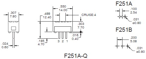 Interrupteurs à glissière F251A