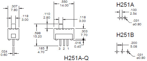 Interruptores deslizantes H251A