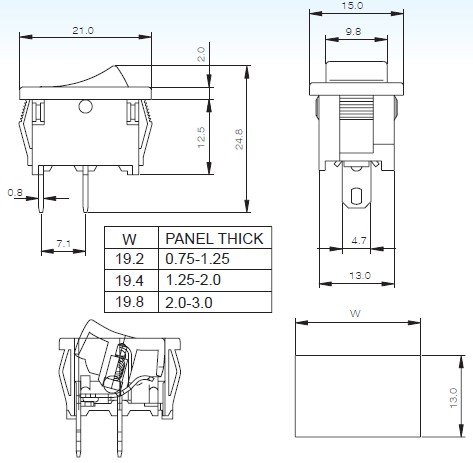 Interruptores basculantes JS-606