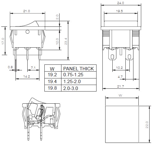 Rocker Switches JS-606P