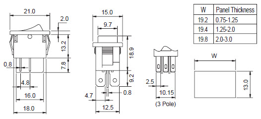 Interrupteurs à bascule JS-606Q