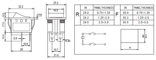 Interruptores basculantes JS-608