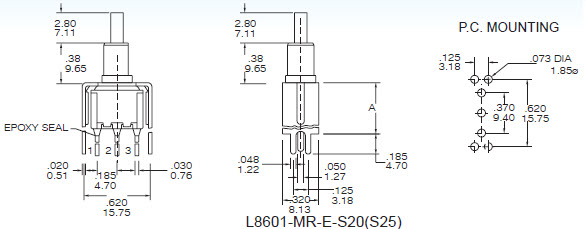 Interruptores de botón pulsador L8601-S20