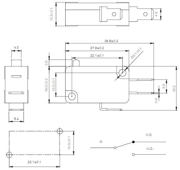 Microinterruptores MS2-T1-B