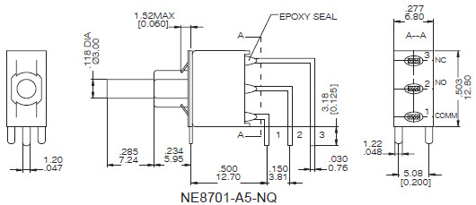 Interrupteurs à bouton-poussoir NE8701-A5