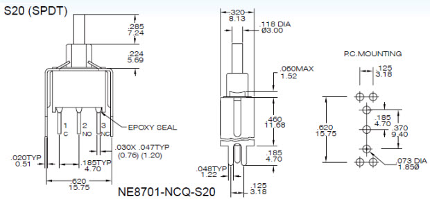 Interrupteurs à bouton-poussoir NE8701-S20