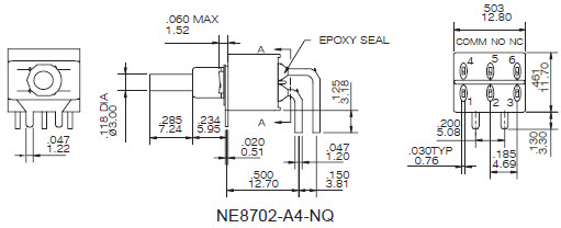 Interruptores de Botão de Pressão NE8702-A4