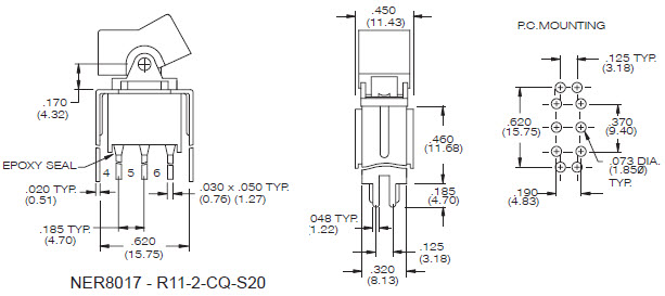 کلیدهای راکر NER8017-S20