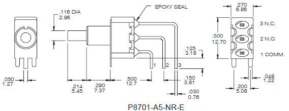 Interruptores de botão de pressão P8701-A5
