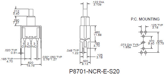کلیدهای فشار P8701-S20