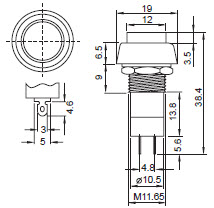 Interrupteurs à bouton-poussoir R18-25A