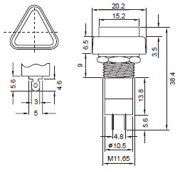 Interruptores de botão de pressão R18-26A