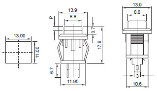 Interruptores de botón R18-27A