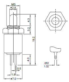 Interruptores de botão de pressão R18-36A