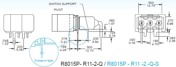 Interruptores basculantes R8015P