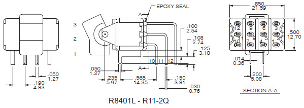 Interruptores Rocker R8401L