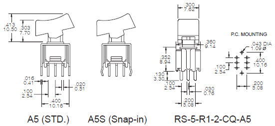 Interrupteurs à bascule RS-5-A5